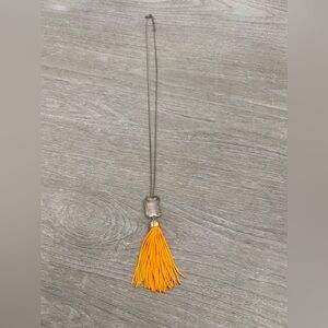 Jcrew gold orange beaded fringe necklace